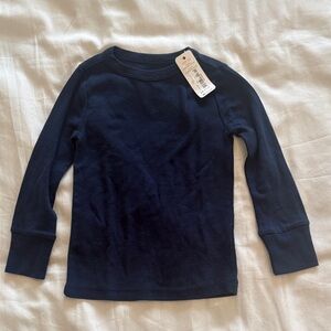 Navy Blue Kids Long Sleeve Shirt